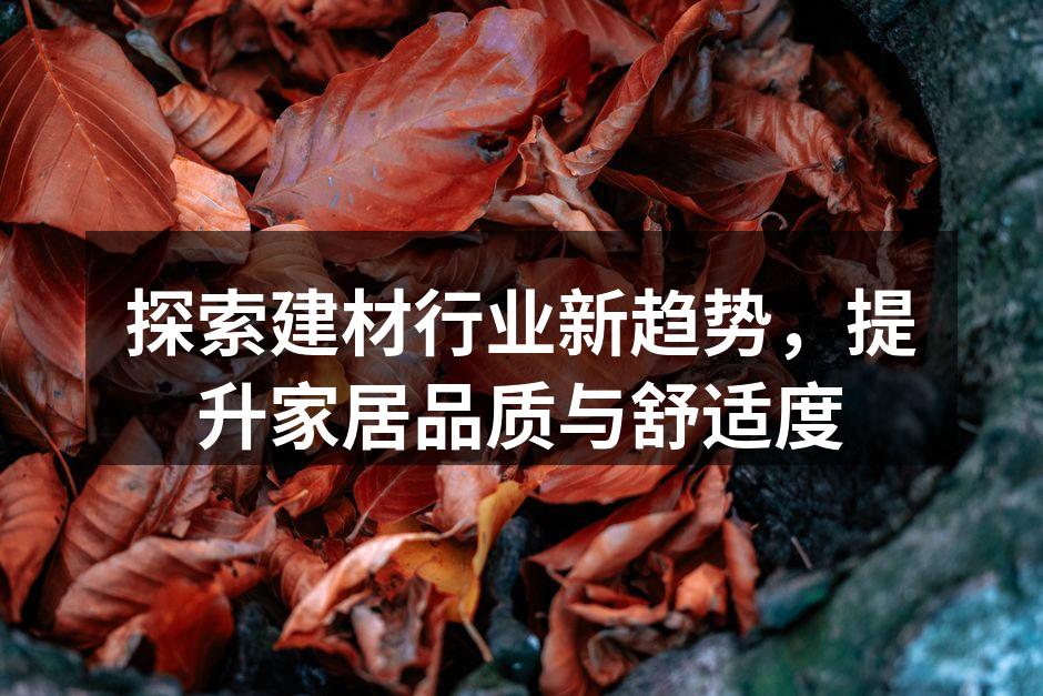 探索建材行业新趋势，提升家居品质与舒适度